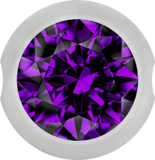 Immagine prodotto Star Piercing Palla Chiusura a sfera argento con cristallo viola (senza ottone, Acciaio chirurgico 316L)