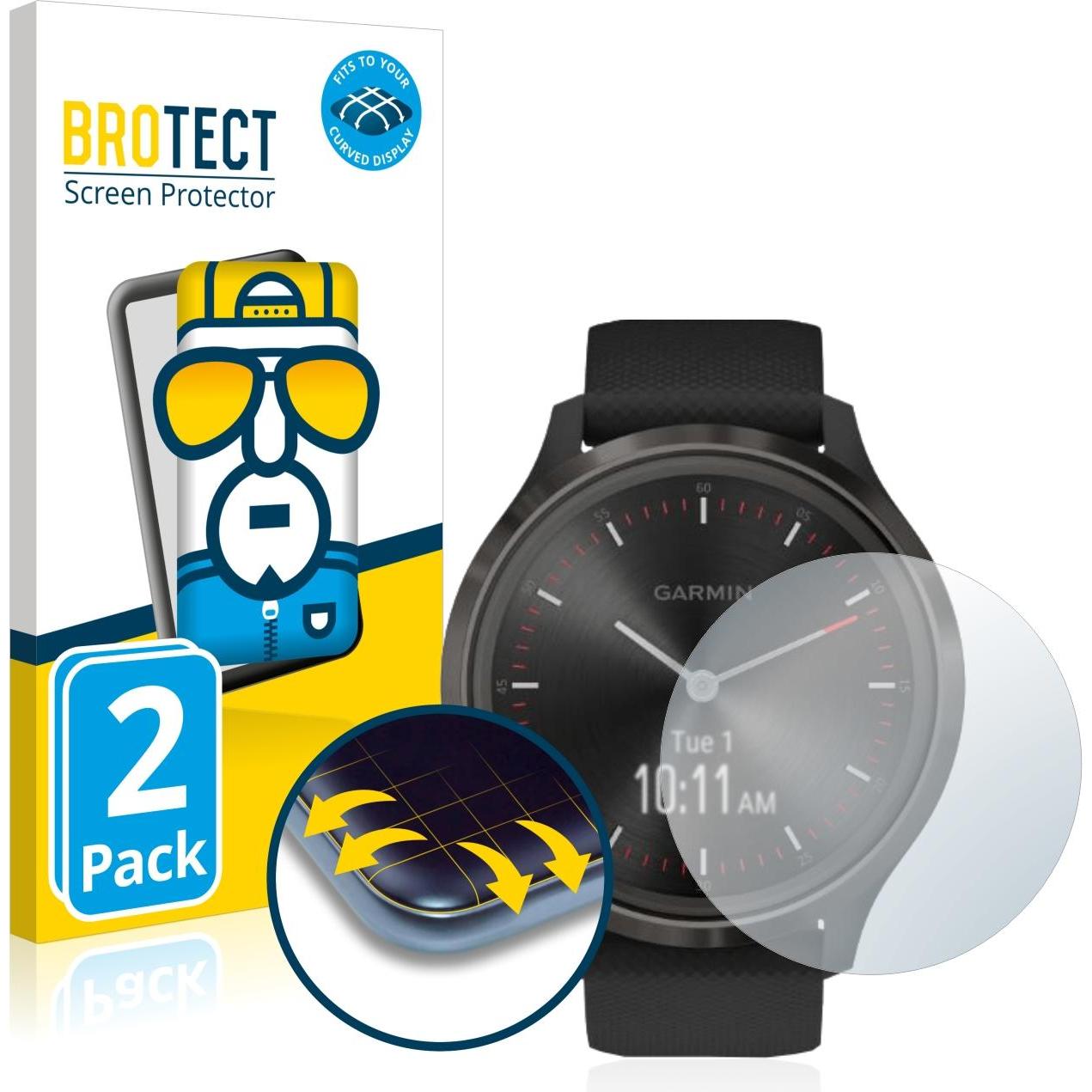 BROTECT Full-Cover Displayschutz, Smartwatch Schutzfolie, Transparent