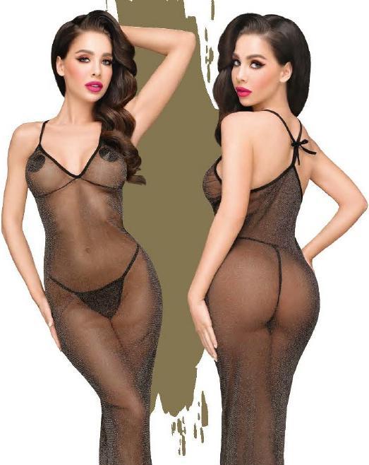 Produktbild Penthouse Lingerie Love on fire - Sheer shimmer dress with thong, 2 pieces - bl (M)