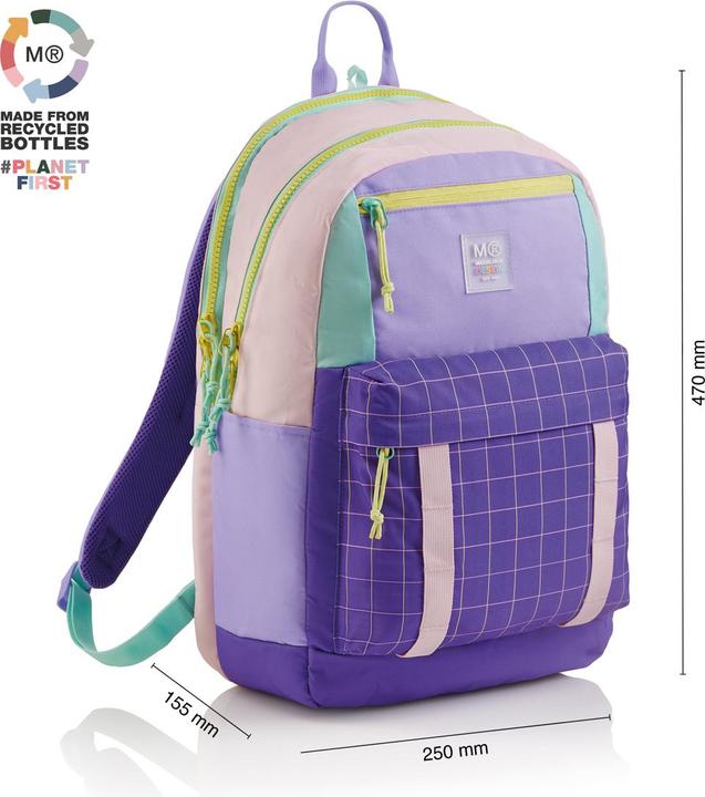 Actual product image Miquelrius Rucksack Triple Amsterdam Recy 28l 3 Fächern lila (28 l)