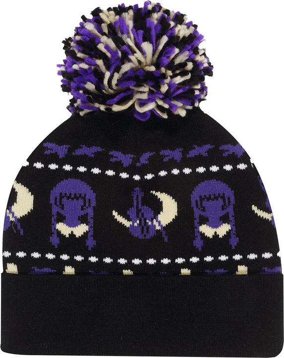 Actual product image Wednesday Unisex Adult Silhouette Pom Pom Beanie