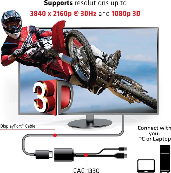 Produktbild Club 3D HDMI 1.4 auf DisplayPort1.1 Adapter (DP, 31 cm)