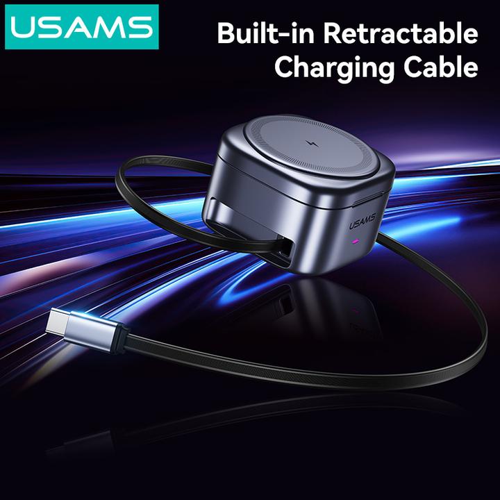Actual product image Usams Wireless charger 3in1 CD257 Qi2 tarnish (15 W)
