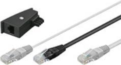Produktbild Goobay TAE Adapter 2 x RJ45-Stecker auf RJ45-Stecker (8P8C) /, TAE-F-Stecker, 2 x RJ45-Stecker, Schw