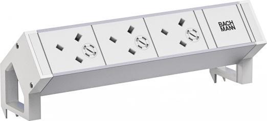 Immagine prodotto Bachmann DESK2 ALU WHITE 3xUK 45° 0,2m GST18 (3 x, BS 1363, CEE 7/3, 0.20 m)