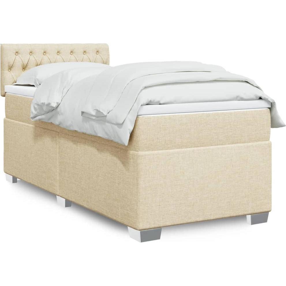VidaXL, Bett, Bo x springbett mit Matratze 120 x 200 cm Stoff (120 x 200 cm)