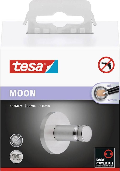 Image du produit tesa Crochet pour serviette MOON avec solution adhésive sans perçage
