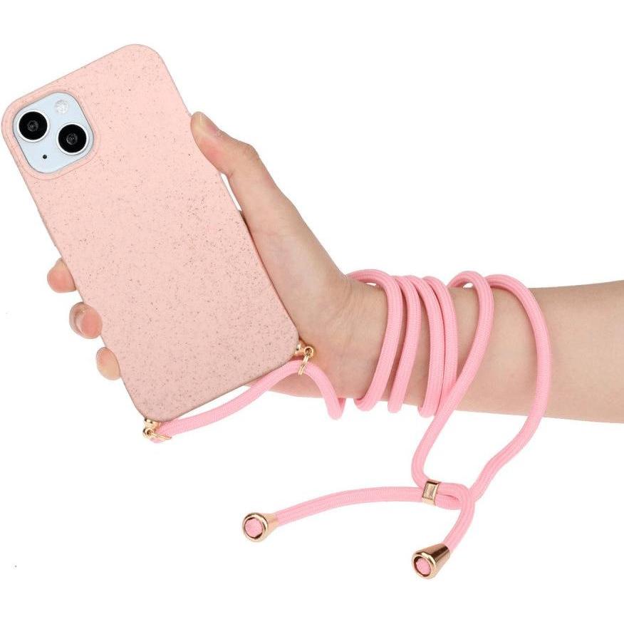 Thumbnail - Cover-Discount iPhone 15 Plus - Eco-Friendly Hülle mit Kette rosa (Apple iPhone 15 Plus), Smartphone Hülle, Rosa
