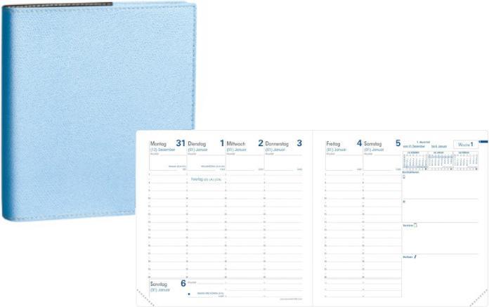 Produktbild Quo Vadis Agenda Executif Club 2025 0141078Q 1W/2S hellblau DE 16x16cm (16 x 16 cm, Deutsch)