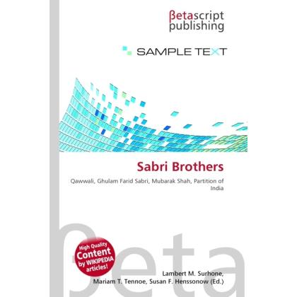 Sabri Brothers, Fachbücher von Lambert M. Surhone, Miriam T. Timpledon, Susan F. Marseken