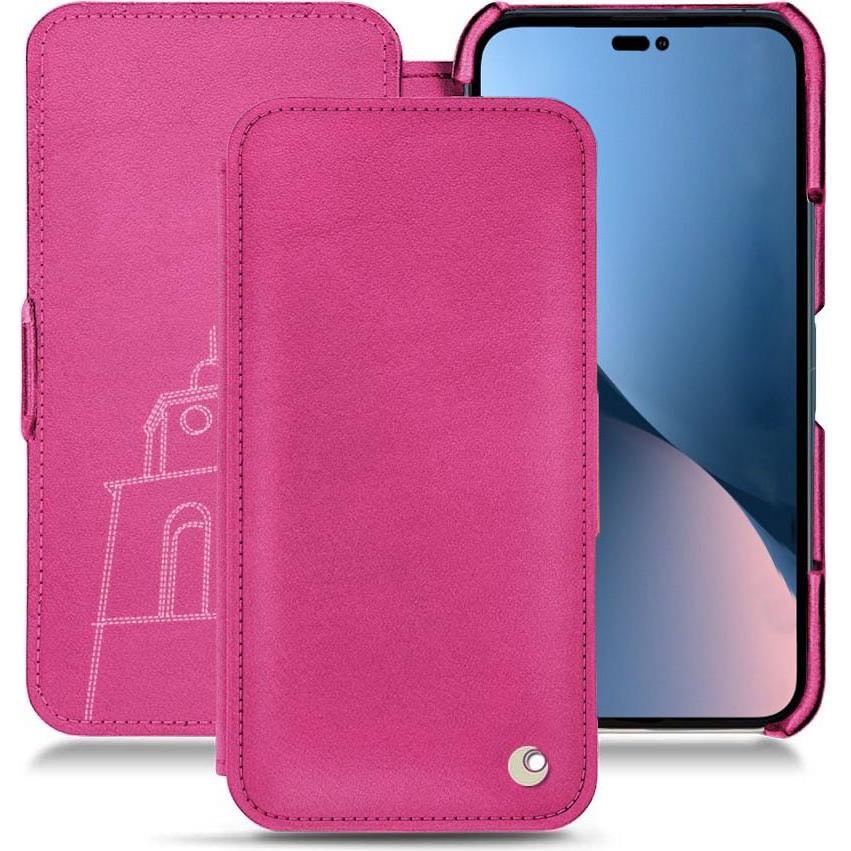 Noreve Lederschutzhülle horizontal (Apple iPhone 14 Plus), Smartphone Hülle, Rosa