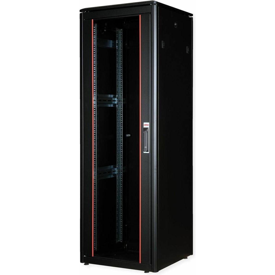 Roline 19-Zoll Netzwerkschrank Pro 36 HE (36 HE, 19 Zoll Rack), Serverschrank, Schwarz