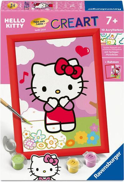 Actual product image Ravensburger CreArt - Malen nach Zahlen 12023107 - Fröhliche Hello Kitty - Kinder ab 7 Jahren