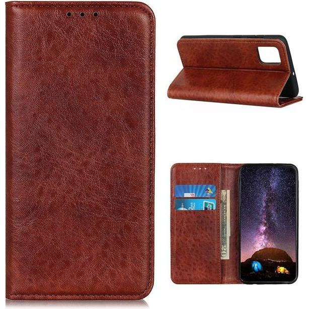 Thumbnail - MU Classic Crazy Horse V Leder Bookcover Series (OnePlus 8T), Smartphone Hülle, Braun