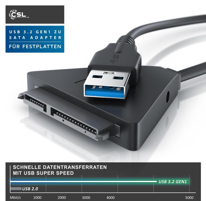 Actual product image CSL USB 3.0 to SATA Adapter Cable