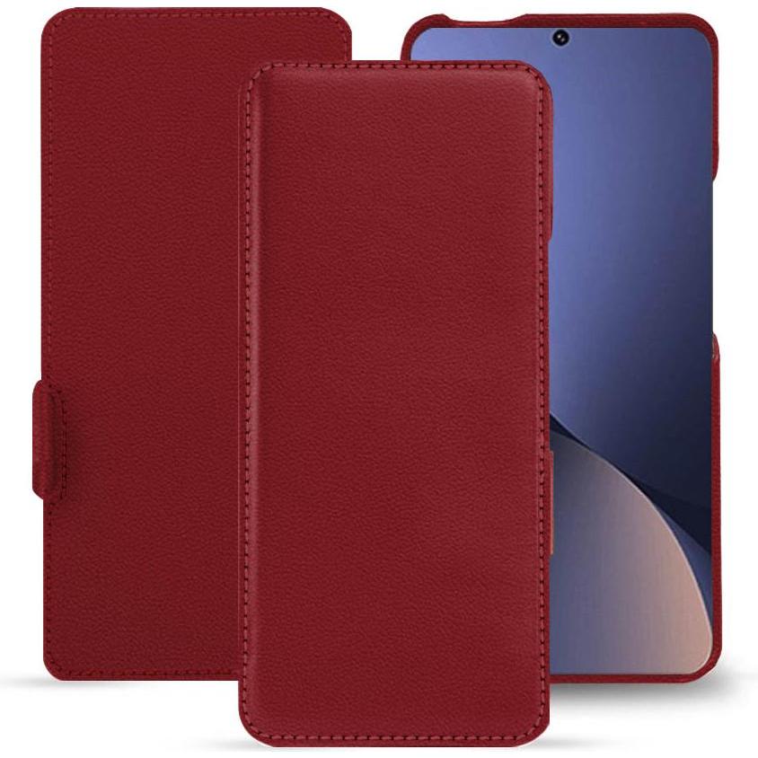 Noreve Lederschutzhülle horizontal (Xiaomi 12 Pro), Smartphone Hülle, Rot