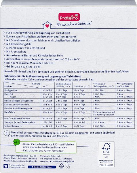 Produktbild dm Profissimo Gefrierbeutel mit Schnellverschluss (10 x)