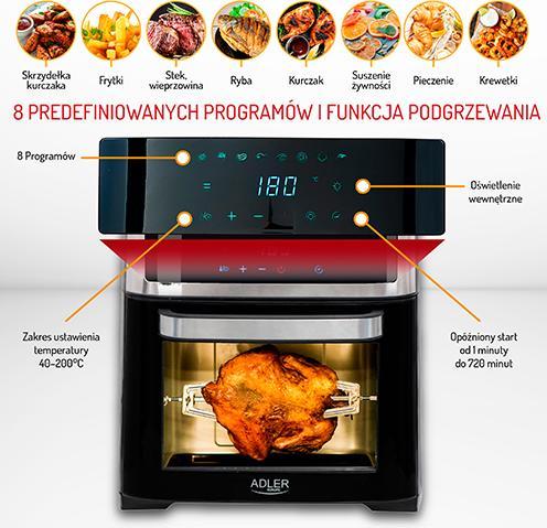 Productafbeelding Adler AD 6309 Friteuse Eén/Één Onafhankelijke Hetelucht Friteuse