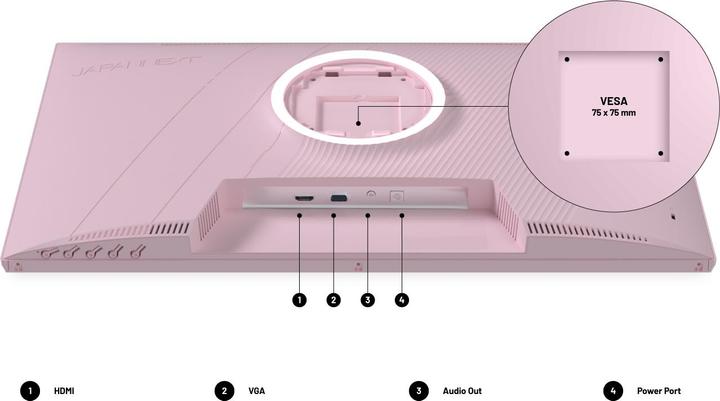 Immagine prodotto Japannext 60,5cm JN-I238FHD120F-HSP-PK 16:9 HDMI pink FHD (1920 x 1080 pixel, 23.80")
