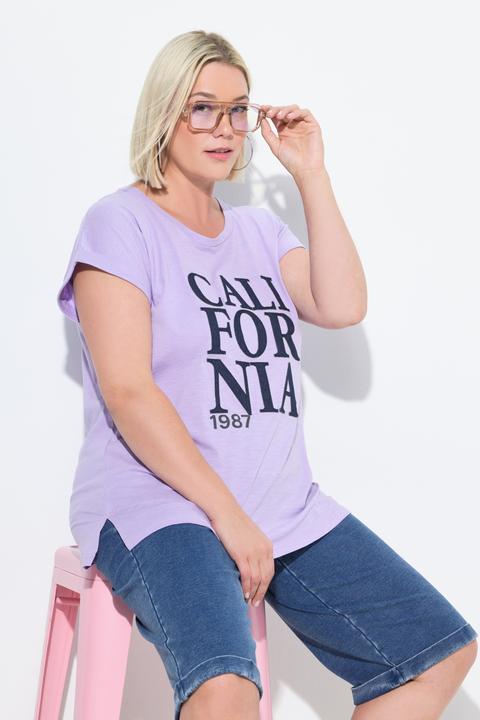 Image du produit Ulla Popken T-shirt oversize, message California, décolleté rond et manches courtes (42, 44)