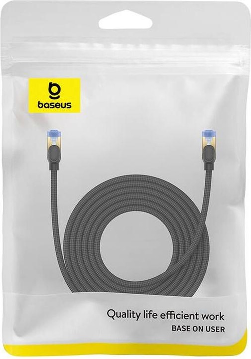 Produktbild Baseus Braided network cable cat.7 Ethernet RJ45, 10Gbps, 5m (black) (S/UTP, CAT7, 5 m)