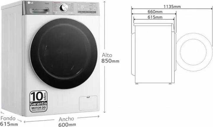 Produktbild LG Waschmaschine / Trockner F4DR9513A2W 1400 rpm 13kg / 7kg (13 kg)