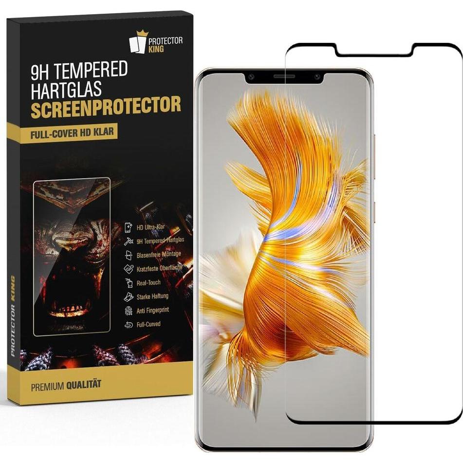 Protectorking 1x echtes Tempered 9H Panzerhartglas 3D KLAR (1 Stück, Huawei Mate 50 Pro), Smartphone Schutzfolie