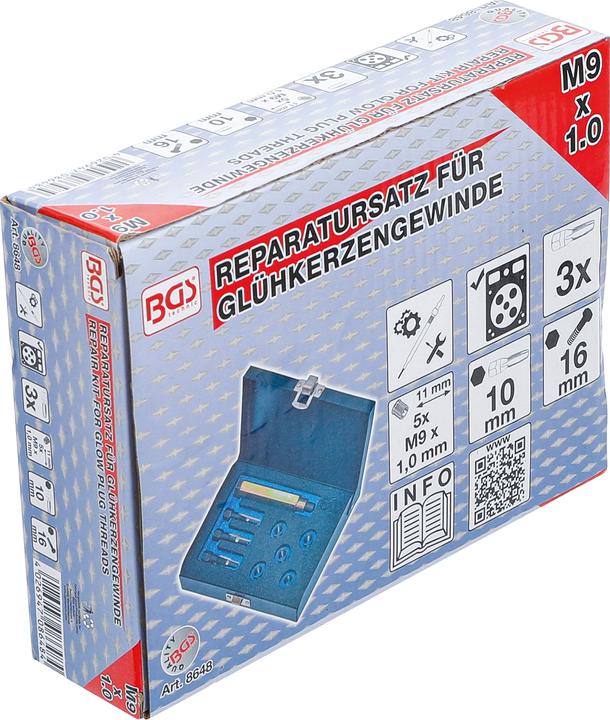 Actual product image BGS Repair Kit for Glow Plug Threads M9 x 1.0 mm