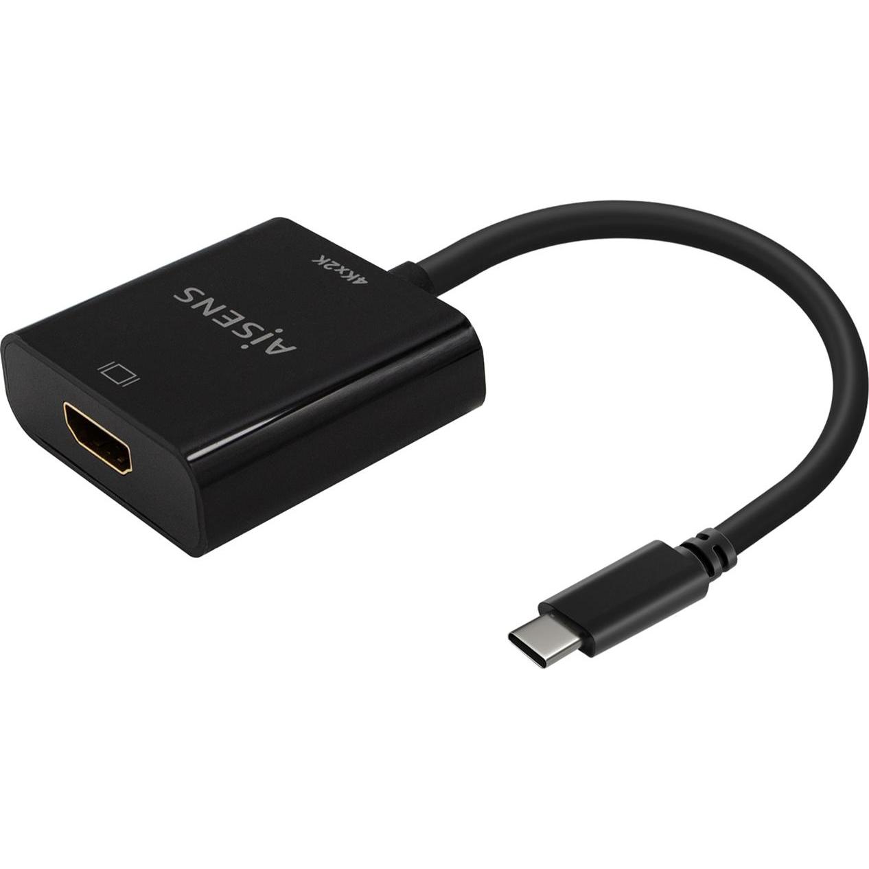 Aisens CONVERSOR USB-C A HDMI 4K30HZ USB-C M-HDMI H NEGRO 15CM (USB Typ-C), Data + Video Adapter, Schwarz