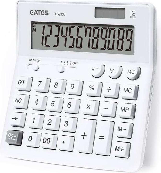 Produktbild Cbx 12-stelliger Taschenrechner mit Solar- & Batteriebetrieb – Grossdisplay (Solarzellen, Batterien)