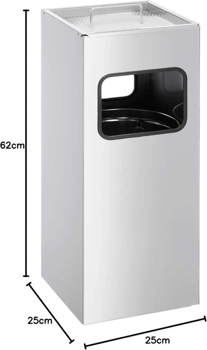 Produktbild Durable Abfalleimer mit Ascher 17 l, Silber (17 l)
