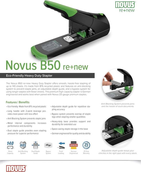 Image du produit Novus Agrafeuse B 50 re+new (140 feuilles)