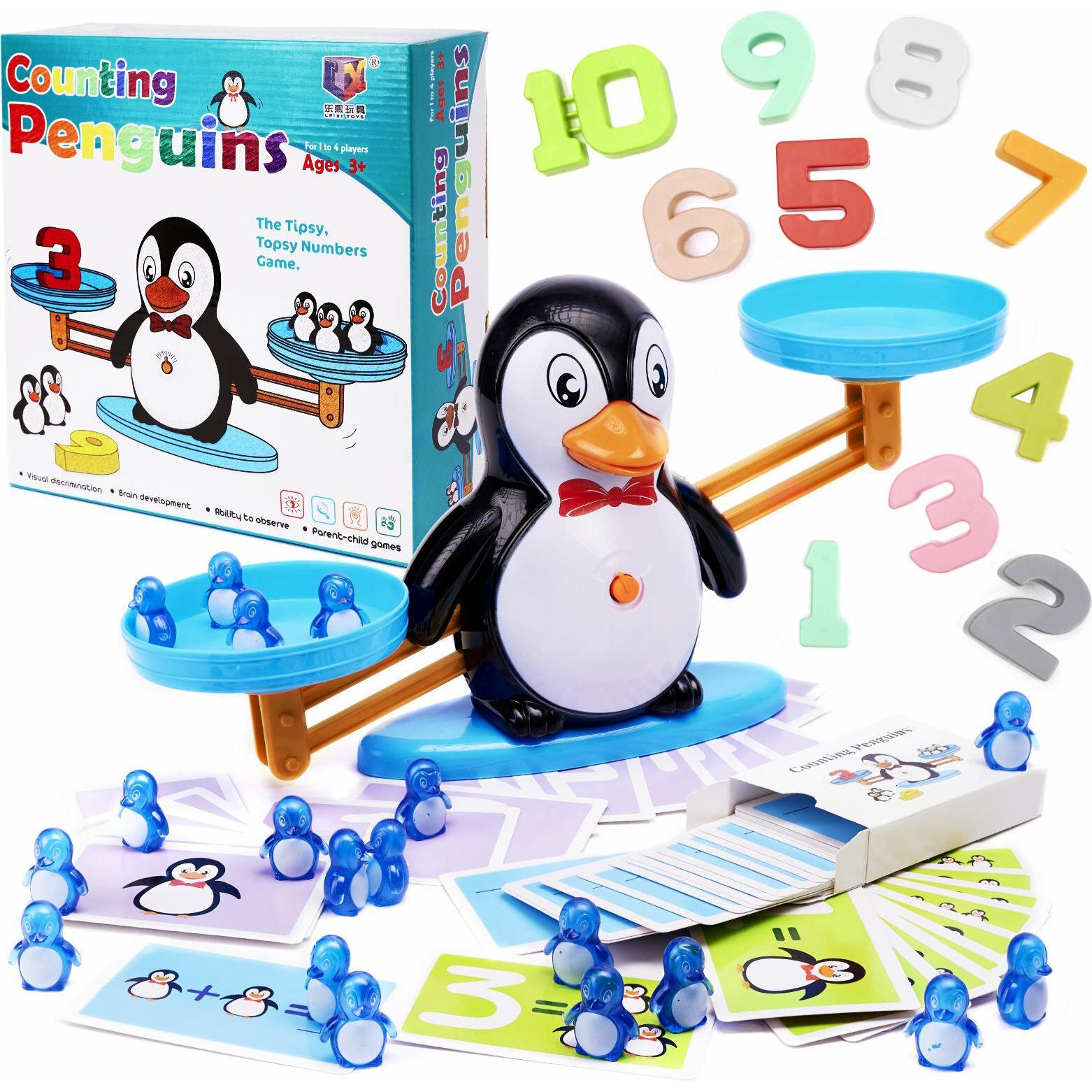 Ikonka Lernwaage Zählen lernen Pinguin gross