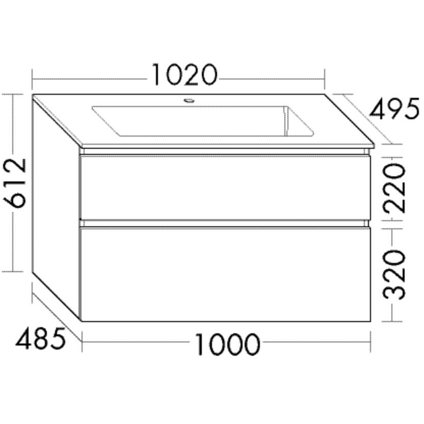 Thumbnail - burgbad, Badmöbelset, Lin20 Mineralguss-Waschtisch Farbe Weiss Glänzend inklusive Waschtischunterschrank Tiefe 49