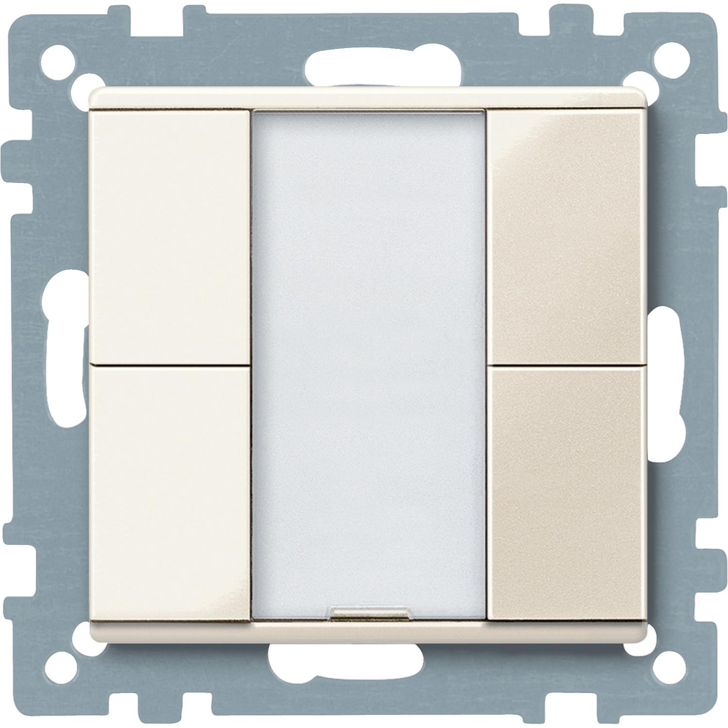 Schneider Taster 2fach plus, weiss glänzend, System M MTN617244, Taster + Schalter, Weiss