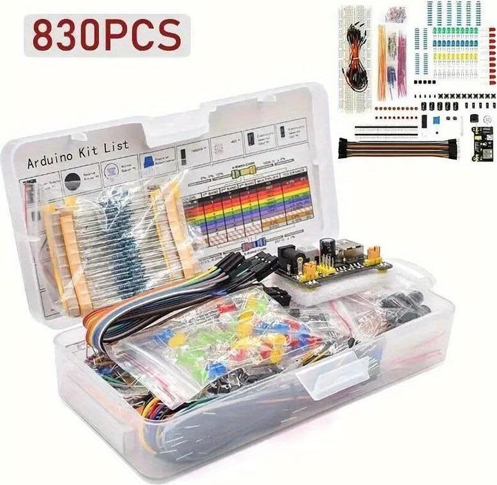 Produktbild Activity Board 830pcs Arduino UNO R3 DIY Starter Kit mit Breadboard & Tie-Points - Educational Electronics Set für