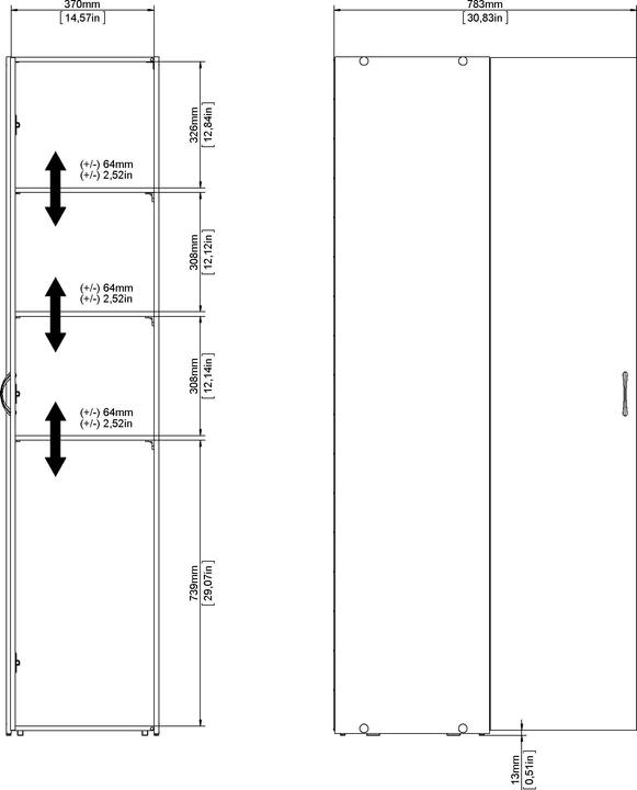 Actual product image Tvilum Spell (39.40 x 41.50 x 175.40 cm)