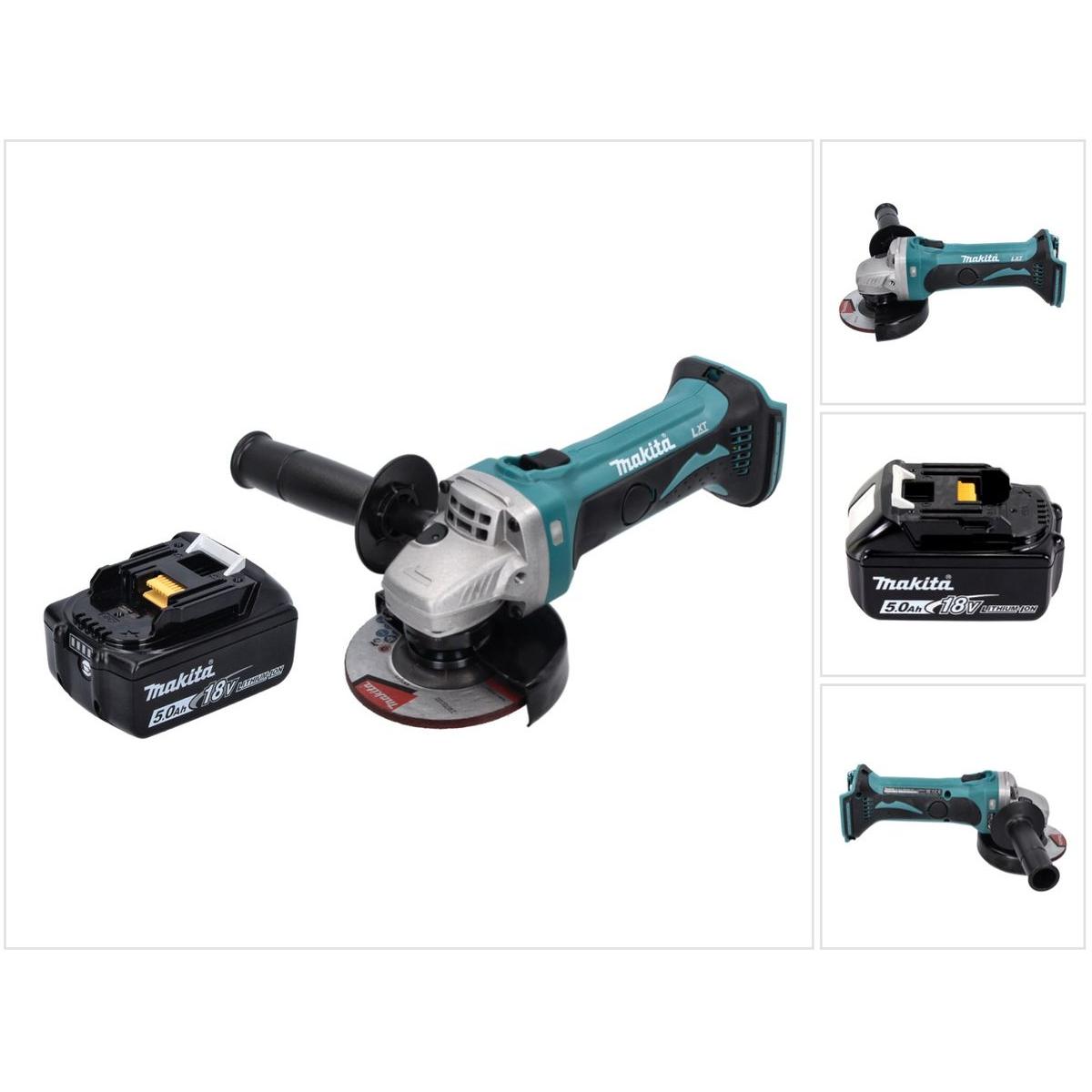 Makita, Winkelschleifer, DGA 452 T1 Akku Winkelschleifer 18 V 115 mm + 1x Akku 5,0 Ah - ohne Ladegerät (115 mm)