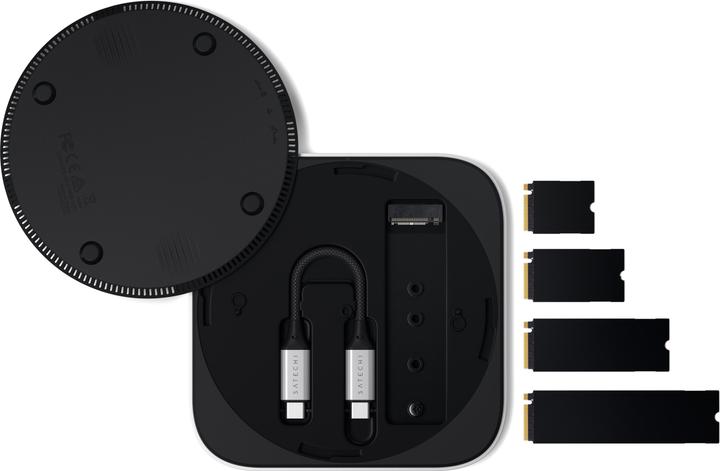 Actual product image Satechi Mac Mini M4 USB4 Slim NVMe SSD-Gehäuse (M.2 2242, M.2 2260, M.2 2230, M.2 2280)