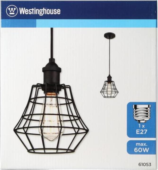 Image du produit Westinghouse Suspension Nathan noir mat avec 1 lampe (E27)