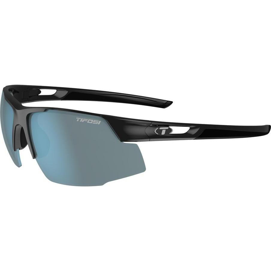 MGA, Sportbrille, Tifosi Gläser Centus Gloss Black (1 Glasrauch hellblau 11,2% Lichtübertragung) (neu), Schwarz