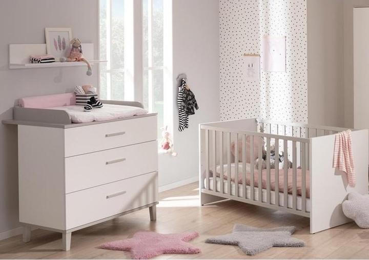 Transland Chambre d'enfant Nils Lit d'enfant & commode incl. plan à langer (Lit de bébé, Unité de changement)