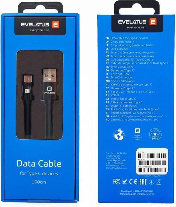 Actual product image Evelatus Cable for Type-C devices,TPC07 (1 m, USB 3.2 Gen 1)