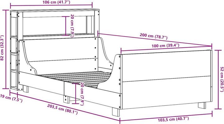 Image du produit vidaXL Bettrahmen (100 x 200 cm)