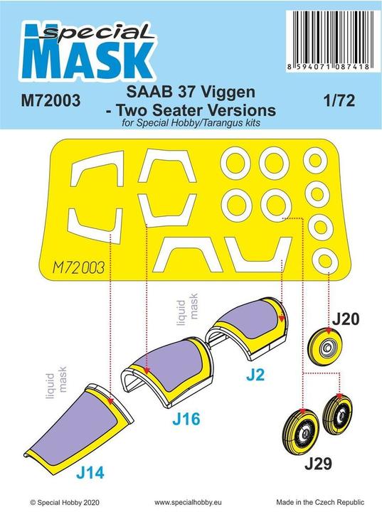 Actual product image Special Hobby SAAB 37 Viggen Two Seater Mask