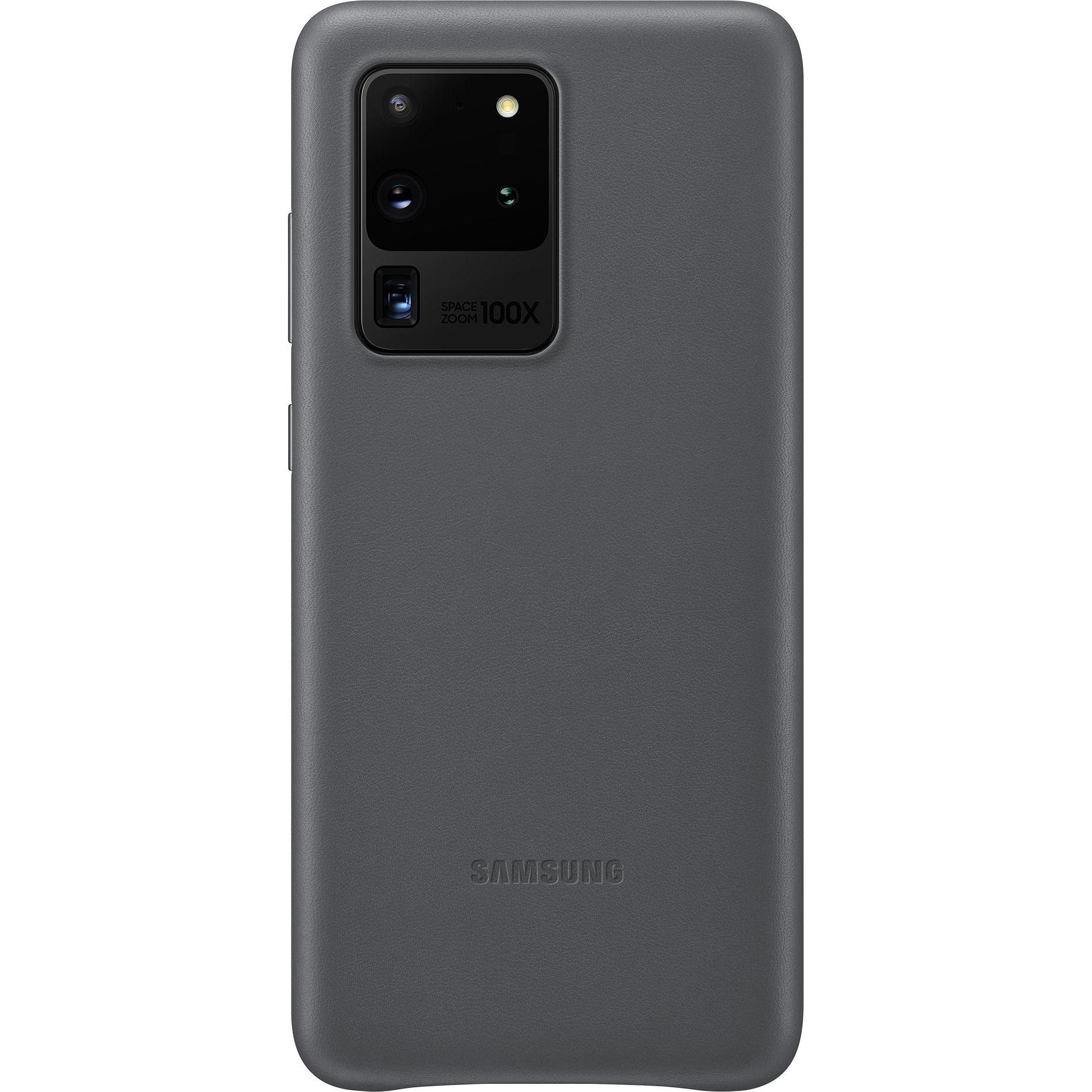 Samsung Leather Cover (Samsung Galaxy S20 Ultra), Smartphone Hülle, Grau