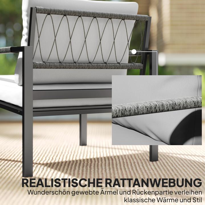 Actual product image Outsunny Gartenmöbel Set Stahl, Polyester Hellgrau