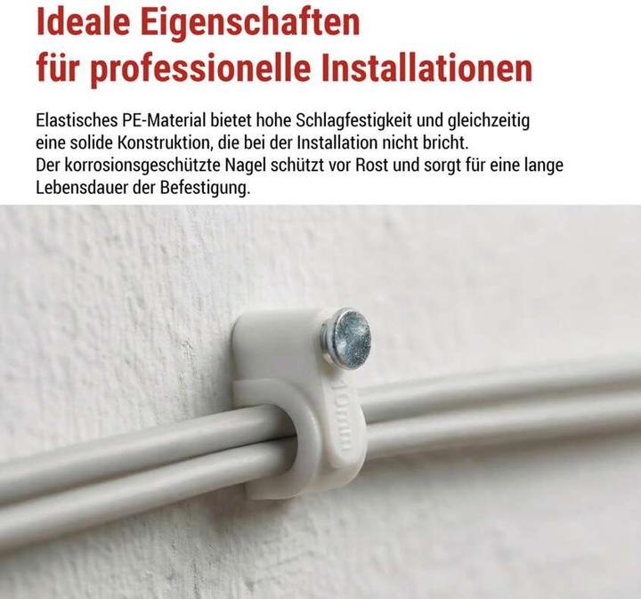 Produktbild Emos Kabelschelle 10 mm, weiss, 50 Stk