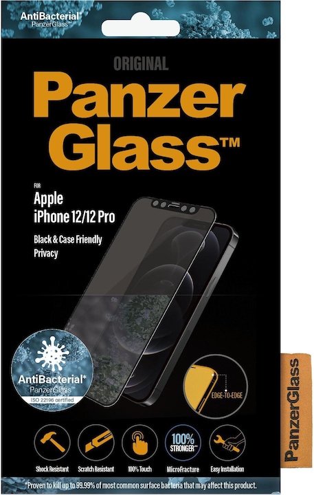 Actual product image PanzerGlass Case Friendly Privacy (1 Piece, Apple iPhone 12, Realme 12 Pro+)