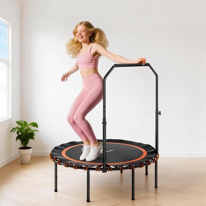 Immagine prodotto SportNow Fitness Trampolin Stahl, Kunststoff Schwarz+Orange (114 cm)